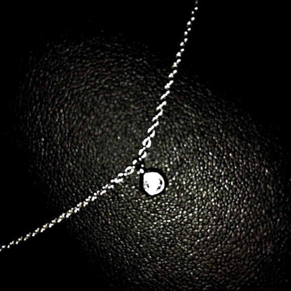 Diamond Necklace 925 Sterling Silver with 6 Diamonds - Picture 3 of 8